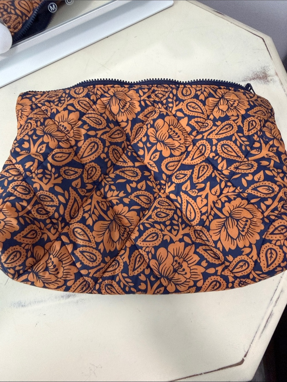 Vera Bradley Orange Floral Quilted Pouch